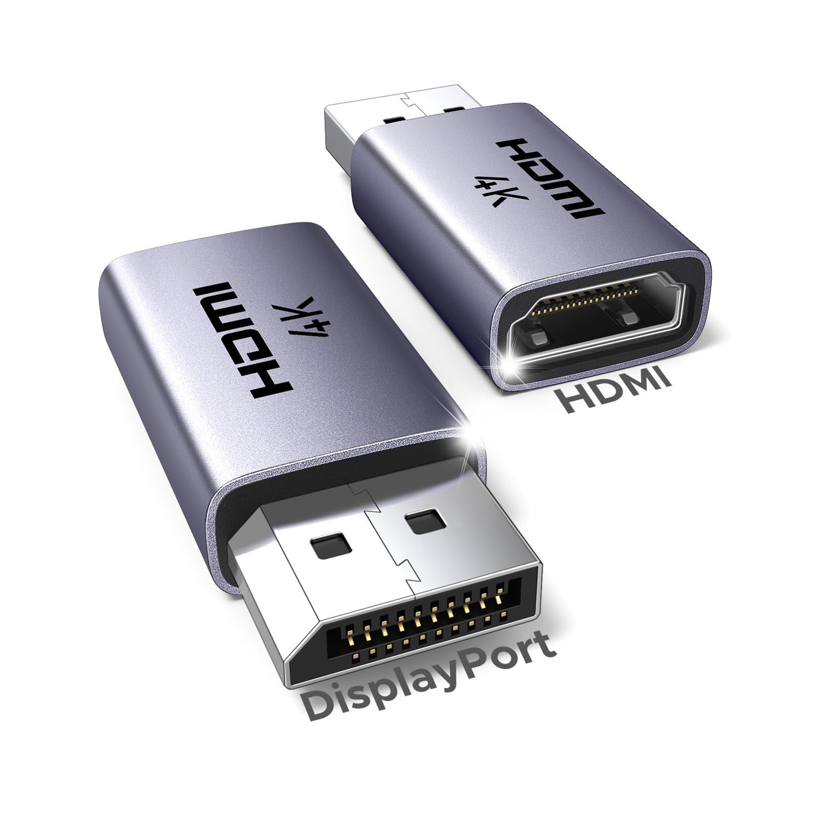 UGREEN 4K DisplayPort to HDMI Unidirectional Aluminum Adapter, 2-Pack