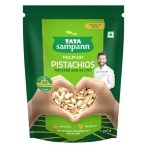Tata Sampann Pistachios Roasted & Salted, Pista, 200g, Rich In Protein, Phosphorus, & Dietary Fibre, Premium Nuts & Dry Fruits, Crunchy & Delicious Healthy Snack