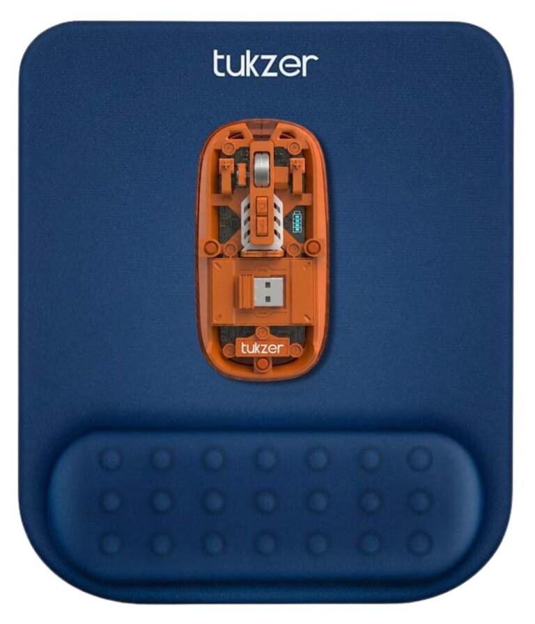 Tukzer Gel Mouse Pad Wrist Rest Memory-Foam Ergonomic Mousepad| Cushion Wrist Support & Pain Relief| Suitable for Gaming, Computer, Laptop, Home & Office Non-Slip Rubber Base (Blue)