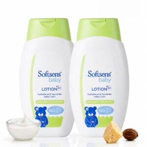 Softsens Baby Lotion 200ml each (Pack of 2 x 200ml) | pH 5.5 | Moisturizing Shea Butter & Milk Cream Formula | Long Lasting Hydration For Newborn Dry Face, Body | Non-Sticky, Lightweight Baby Body Lotion Combo For Baby and Kids 0-5 Years