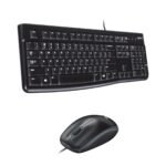 Logitech MK120 Wired USB Keyboard and Mouse Set for Windows, Optical Wired Mouse, Full-Size Keyboard, USB Plug-and-Play, Compatible for PC, Laptop – Black