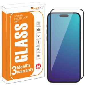 OpenTech® Military-Grade Tempered Glass Screen Protector Compatible for iPhone 15 Plus/iPhone 16 Plus with Edge to Edge Coverage and Easy Installation kit (6.7 Inches)