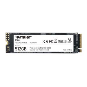 Patriot Memory P300 512GB M.2 SSD 2280 NVMe PCIe Gen 3×4 Internal SSD P300P512GM28