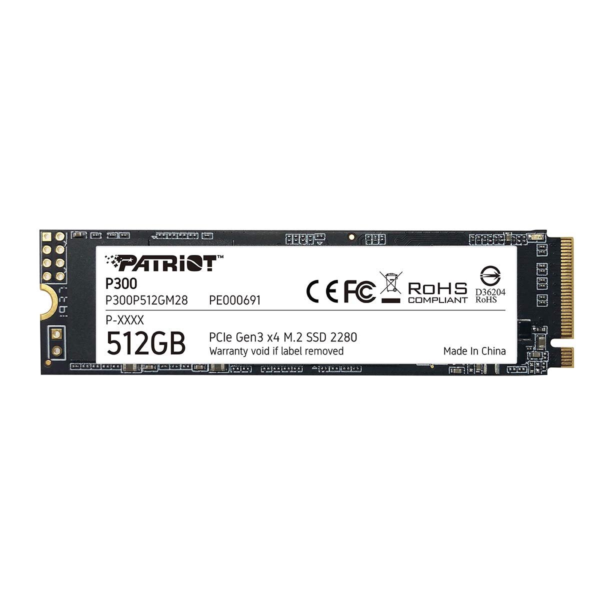 Patriot Memory P300 512GB M.2 SSD 2280 NVMe PCIe Gen 3×4 Internal SSD P300P512GM28