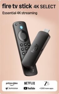 Amazon Fire TV Stick 4K Select (newest model), start streaming in 4K, smart voice search with Alexa+, stream lakhs of movies & episodes, free and live TV