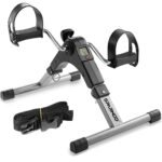 SPARNOD FITNESS SMB-100 Mini Cycle Pedal Exerciser with Fixing Strap, Adjustable Resistance and Digital Display – Suitable for Light Exercise of Legs, Arms, and Physiotherapy at Home