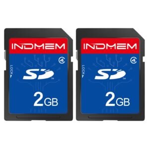 INDMEM 2 Pack SD Card 2GB Class 4 Flash Memory Card 2G SLC Stanard Secure Digital Cards