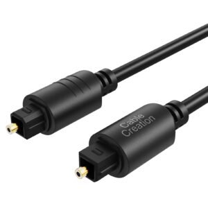 CableCreation 6 FT Digital Fiber Optical Toslink Cable Gold Plated 1.8m