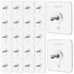 Solitude 20 Pieces Self Adhesive Screw Hangers | Nail Free Wall Hooks for Hanging Picture Frames, Wall Clocks, and Mirrors | Heavy Duty No Drilling Sticky Hooks for Home and Office
