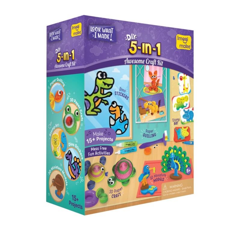 Imagimake DIY 5-in-1 Awesome Craft Kit | Art & Craft for Girls 5-9 Years