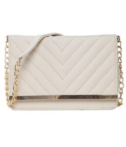 ADISA Women’s Chevron Quilted Crossbody Sling Bag – Stylish Cross Body Handbag for Girls & Women with Gold Chain (SL5022)