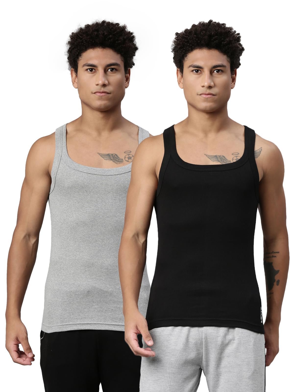 Levi’s 015 Classic Vest for Men | 100% Rib Cotton | Breathable Fabric | Round Neck Sleeveless Men’s Vest | Soft & Durable | Freedom of Movement | Tagless & Zero Irritation Comfort | Pack of 2