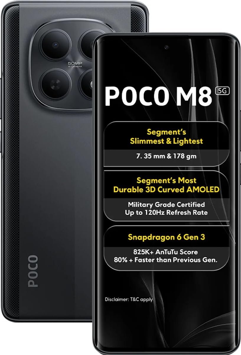Poco M8 5G Carbon Black 6GB RAM 128GB ROM