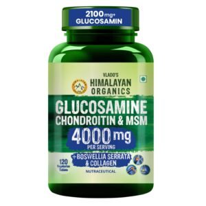 Vlado’s Himalayan Organics Glucosamine Chondroitin MSM Tablets | Cartilage & Joint Support Supplement | Glucosamine for Joint Relieves Pain and Stiffness I Pure Veg Formula- 120 Vegetarian Tablet