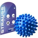 Strauss Acupressure Massage Ball, 3.5 inch | Ideal for Physiotherapy, Deep Tissue Massage, Trigger Point Therapy, Muscle Knots | Acupressure Therapy Ball for Myofascial Release & Pain Relief, (Blue)