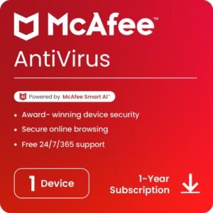 McAfee Antivirus 2024 | 1 Device, 1 Year | Antivirus Internet Security Software| Email Delivery
