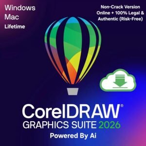 Corel Graphics Suite Draw 2026 with Ai (LEGAL ONLINE VERSION) (with Advance Ai) (NEW 2026 Launch) – (100% Genuine Legal Version + Online Updates) Remote Installation for 1 System (Windows OR macOS (1 PC/Mac) | Lifetime Validity with Online Updates (No-Expiry)