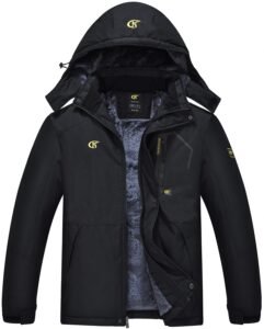 QPNGRP Mens Waterproof Fleece Ski Jacket Windproof Winter Snow Coat