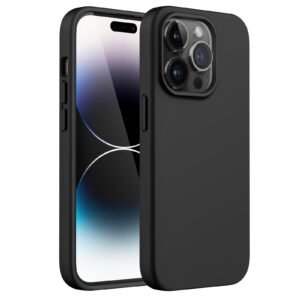 JETech Silicone Case for iPhone 14 Pro, Black