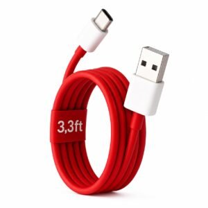 Addtam 65W One Plus Dash Warp Charge Cable, USB A to Type C Data Sync Fast Charging Cable Compatible with One Plus 3 /3T /5 /5T /6 /6T /7 /7T /7 pro, Nord 2 & for All Type C Devices – 1 Meter, Red