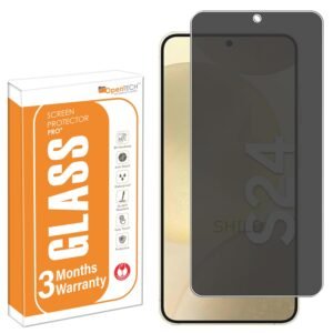 OpenTech® Privacy Tempered Glass Screen Protector Compatible for Samsung Galaxy S24 / Samsung Galaxy S25 with Edge to Edge Coverage and Easy Installation kit