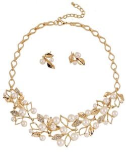 Shining Diva Fashion 18k Gold & Silver Plated Pearl Jewellery Set | Latest Stylish Design Fancy Traditional Jewellery | Trendy Celebrity Inspired Designer Jewellery