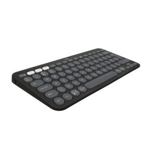 Logitech Pebble Keys 2 K380s, Multi-Device Bluetooth Wireless Keyboard with Customisable Shortcuts, Slim and Portable, Easy-Switch for Windows, macOS, iPadOS, Android, Chrome OS – Tonal Graphite