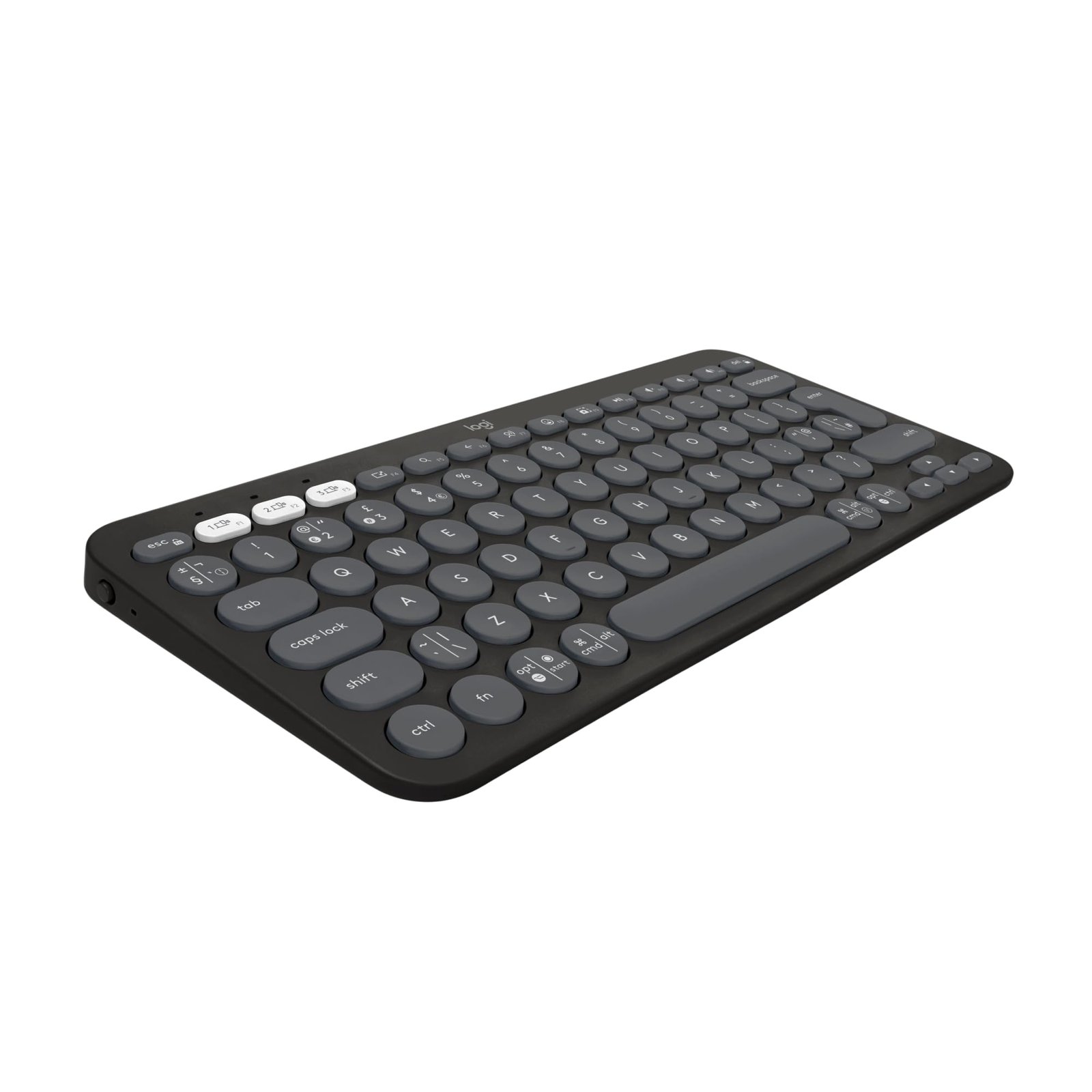 Logitech Pebble Keys 2 K380s, Multi-Device Bluetooth Wireless Keyboard with Customisable Shortcuts, Slim and Portable, Easy-Switch for Windows, macOS, iPadOS, Android, Chrome OS – Tonal Graphite