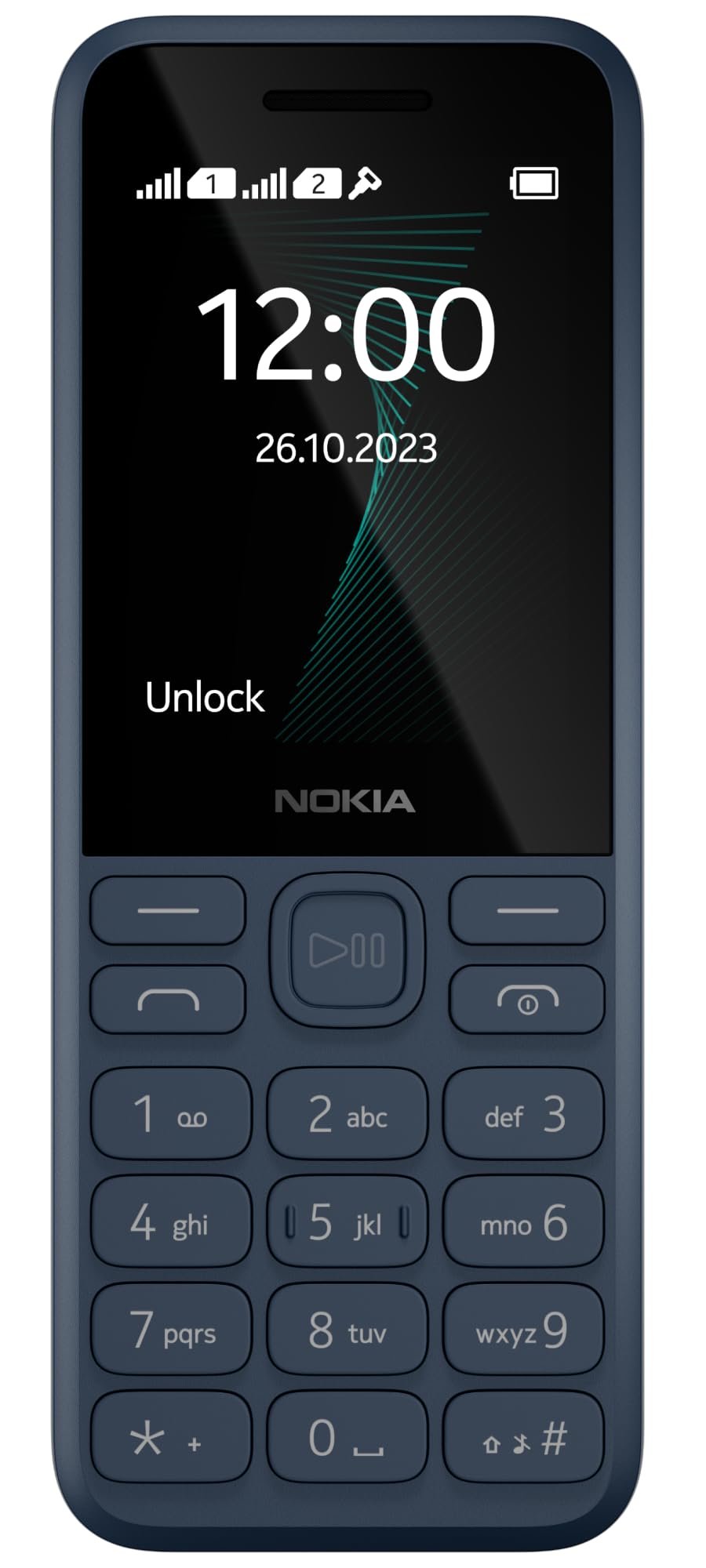 Nokia 130 Music | Built-in Powerful Loud Speaker with Music Player and Wireless FM | Dedicated Music Buttons | Big 2.4” Display | 1 Month Standby Battery Life | Dark Blue