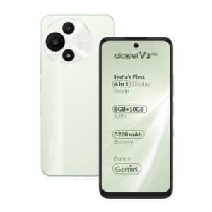 Alcatel V3 Pro 5G (Matcha Green, 8GB+256GB) | India’s 1st Patented NXTPAPER Superior Display | 50MP AI Dual Camera | NFC, 2TB Expandable Memory | Gemini in-Built | with Charger