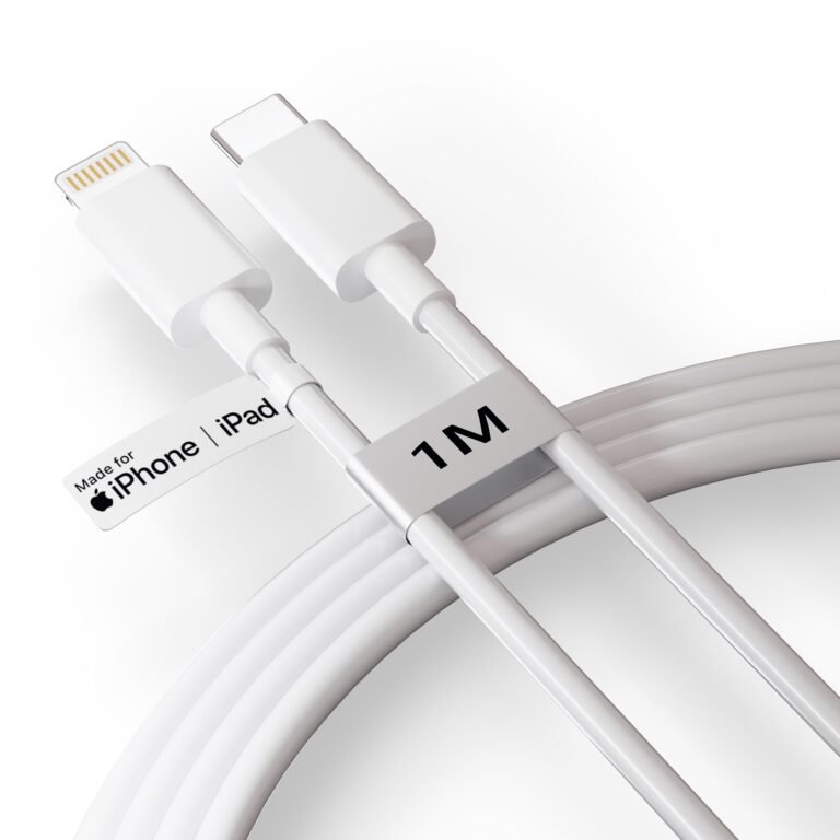 Type C to Lightning Cable (1M) | MFi Certified Fast Charging PD Cable Compatible for iPhone 14/13/12/11/X/8, iPad | Durable Braided Type C to Lightning Charger Cord (White) by AIL_KIN