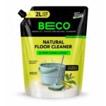 Beco Natural Surface & Floor Cleaning Liquid | 2L Refill Pack | Non Toxic Germ Kill Formula | Lemongrass & Basil Freshness |
