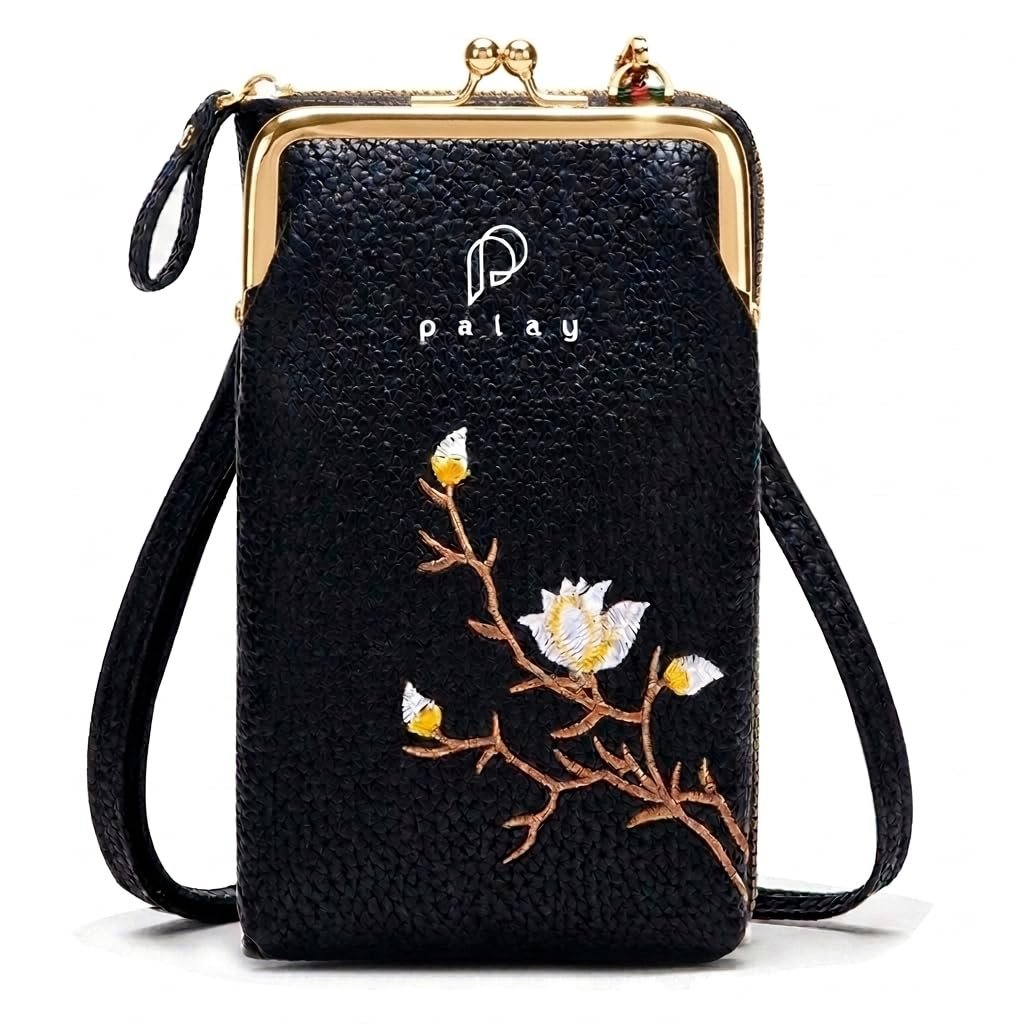 PALAY Women’s Small Cross-Body Phone Bag Stylish PU Leather Mobile Cell Phone Holder Pocket Purse Wallet Sling Bag Mini Shoulder Bags