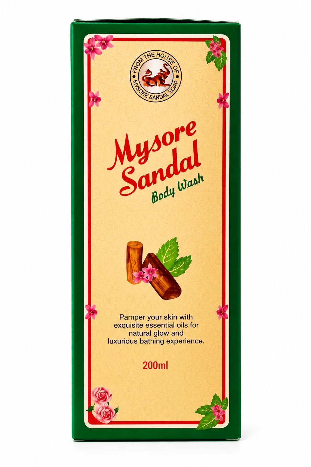 Mysore Sandal Body Wash, 200 ml with Free Loofah