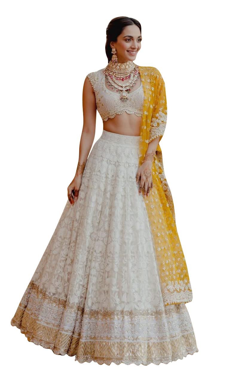 TRENDMALLS Women’s Georgette Embroidery Sequence Work Lehenga Choli with Dupatta For Women Semi-Stitch
