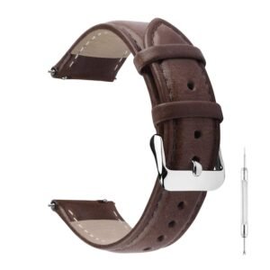 Fullmosa 22mm Treen Gradient Color Tanned Leather Watch Straps for Samsung Galaxy Watch 3 45mm, Quick Release Watch Band for Fossil Gen 6/Amazfit GTR 47mm/One Plus(46mm)/Noise Colorfit – Coffee