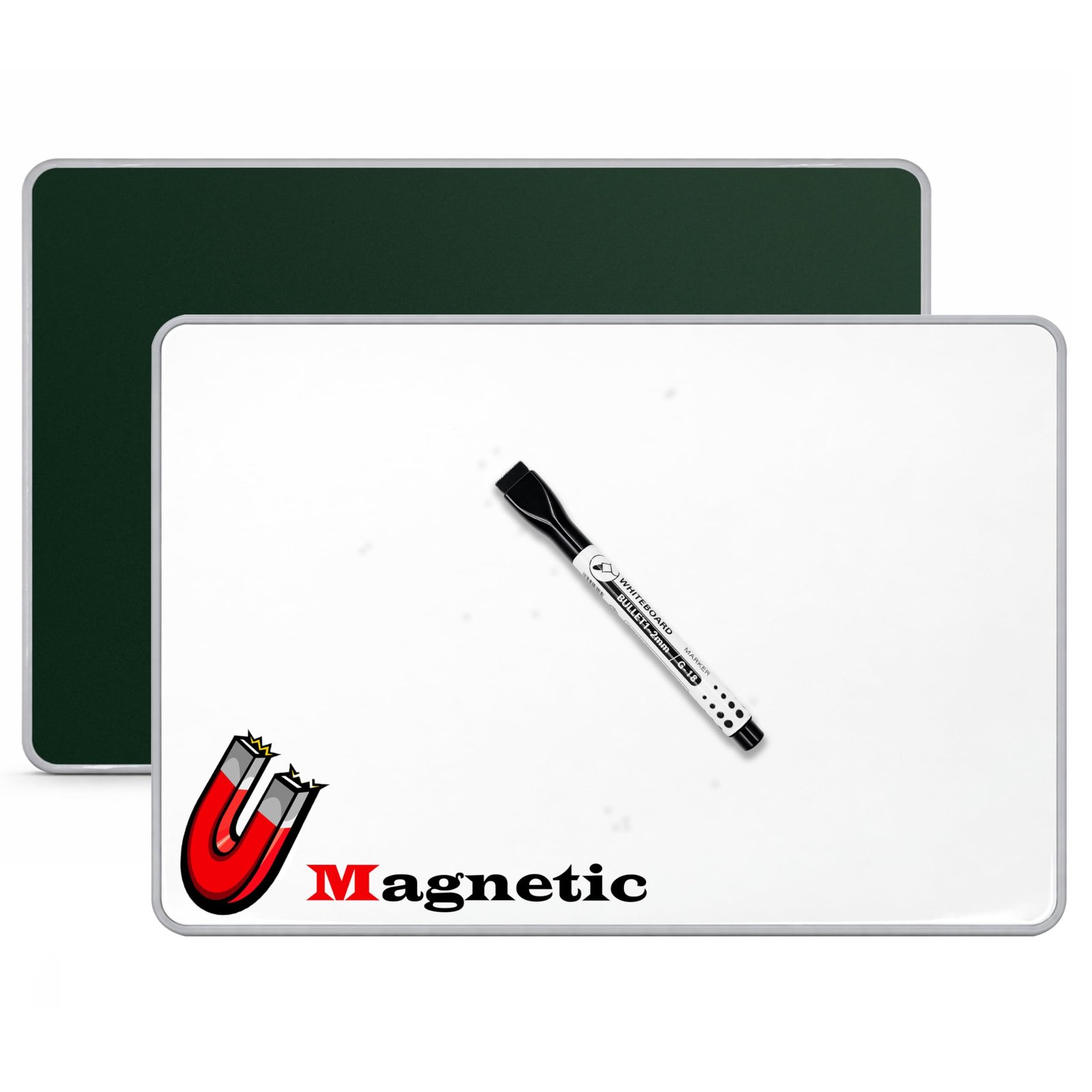 Eduway MagPad Magnetic A4 Small Double Sided White Board & Chalk Board with 1 Magnetic Marker | Reusable Mini Dry Lap Board for Kids, Students | Portable Lightweight Writing Board (21x 29.7 cm).