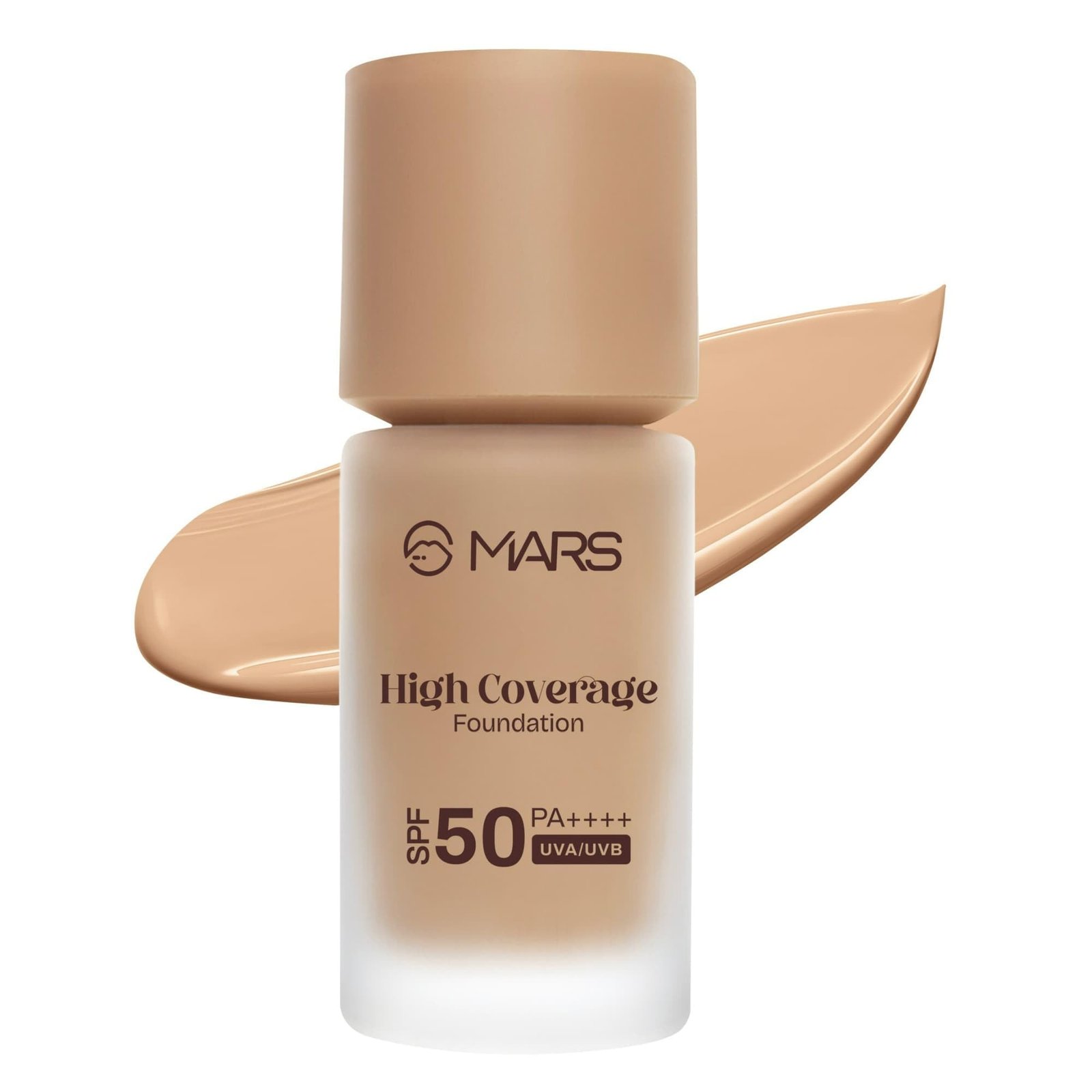 MARS SPF50 PA++++ High Coverage Foundation | Blemish Free & Blendable Makeup | For All Skin Type | IN-VIVO Tested with 5 Star UVA+UVB Protection Boost Rating (40ml) (SHADE-5.5)