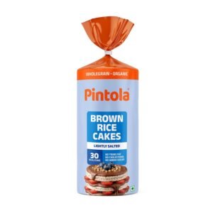 Pintola Organic Brown Rice Cake Lightly Salted 130g | Gluten-Free Snack | 9 Wholegrains | Low Fat | 30 Calories per Cake | Soy & Yeast Free | Healthy Snack for Weight Loss