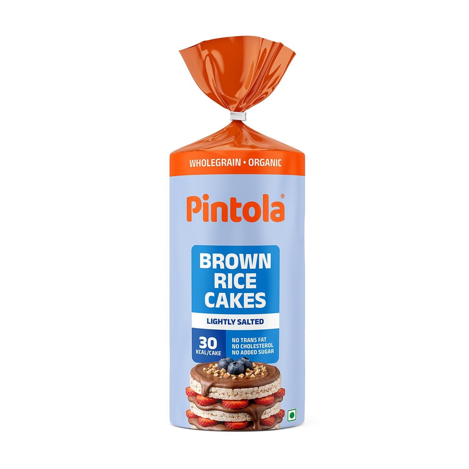 Pintola Organic Brown Rice Cake Lightly Salted 130g | Gluten-Free Snack | 9 Wholegrains | Low Fat | 30 Calories per Cake | Soy & Yeast Free | Healthy Snack for Weight Loss