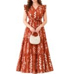Modestouze Attires Dress for Women Western Maxi Style, Indo Western Dresses, One Piece Long Gown, A Line Flared Pattern, Ethnic Look Outfit for Women