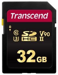 Transcend 700S 32GB SD Card, SDHC, V90, C10, UHS-II U3 (Read/Write – Up to 285/220 MB/s) 3D NAND Flash, Five-Year Limited Warranty, Video Record 8K – TS32GSDC700S