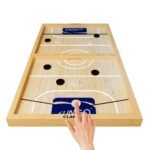 Clapjoy Slingo Fastest Finger First Board Game for Adults & Kids Wooden String Hockey Game Sling Puck Board Hockey Toy Perfect for Family Entertainment, Birthday Party, Christmas Gift