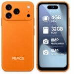 PEACE Mi5 Pro Android Smartphone | 4GB RAM + 32GB Storage | 4.05-inch QHD Display | 8MP Rear Camera | 5MP Front Camera | Dual SIM 4G Volte | 2500mAh Battery | Orange