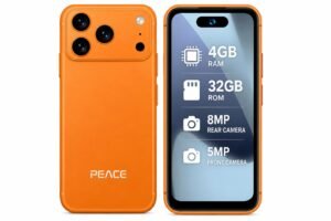 PEACE Mi5 Pro Android Smartphone | 4GB RAM + 32GB Storage | 4.05-inch QHD Display | 8MP Rear Camera | 5MP Front Camera | Dual SIM 4G Volte | 2500mAh Battery | Orange