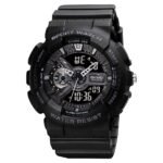 SKMEI Sports Digital Waterproof Watch for Men – 50M Water-Resistant, Dual Time Display, Stopwatch, Alarm, LED Backlight, 12/24H Format – Durable PU Strap & ABS Case – Outdoor Tactical Watch – 1688