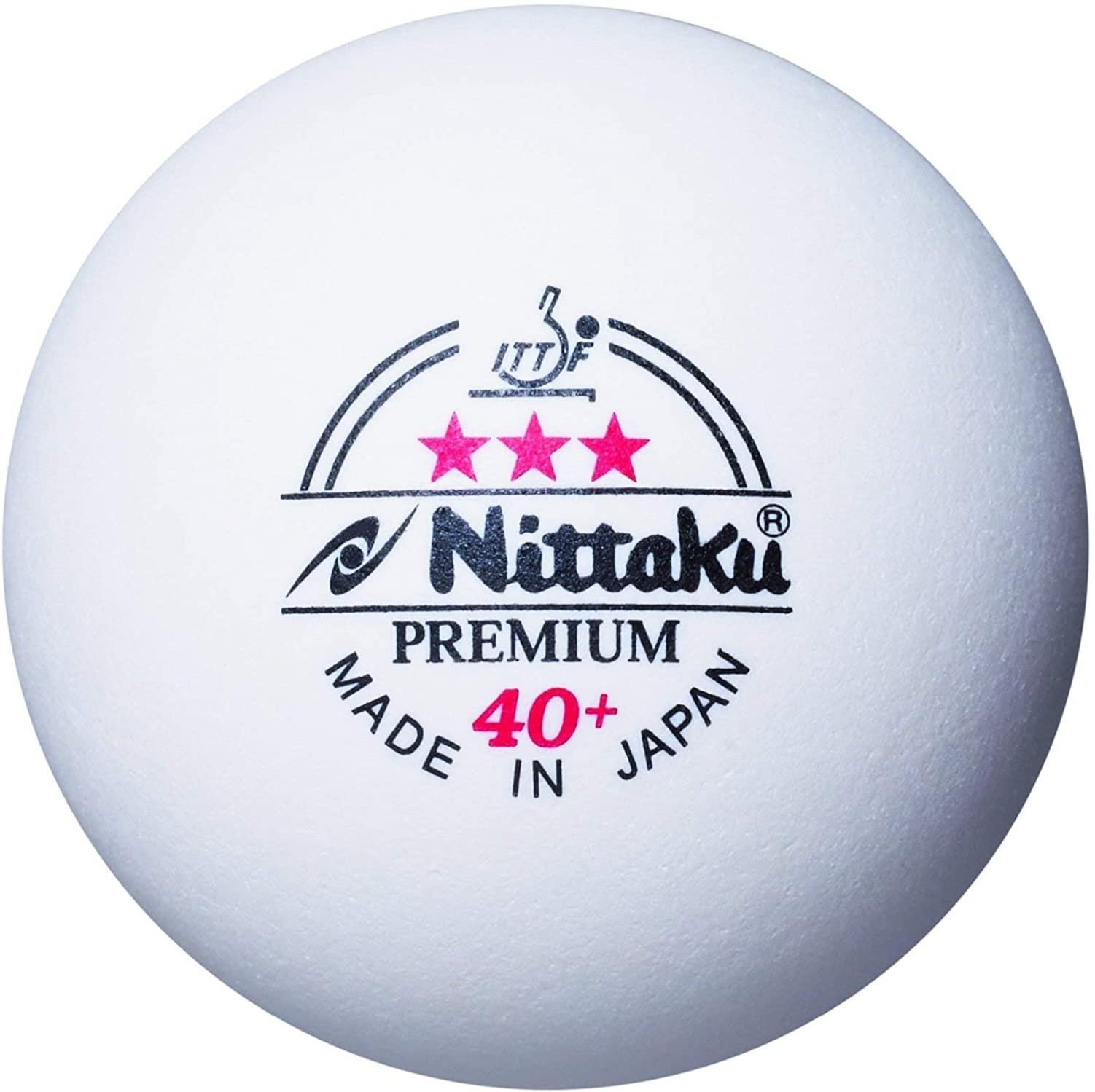 NITTAKU Premium 3 Star 40+ Plastic Table Tennis Ball, (White)