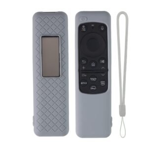 Silicone TV Remote Cover Compatible with Samsung Smart TV Remote 2023 BN59-01432G BN59-01432A (Samsung Smart TV 2023 Model Solar Remote Cover – Style 8, Grey – Style 8)