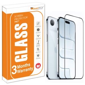 OpenTech® Military-Grade Tempered Glass Screen Protector Compatible for iPhone 17 Air with Edge to Edge Coverage – Case Friendly, Anti-scratch and Bubble free installation kit (6.5 Inches)