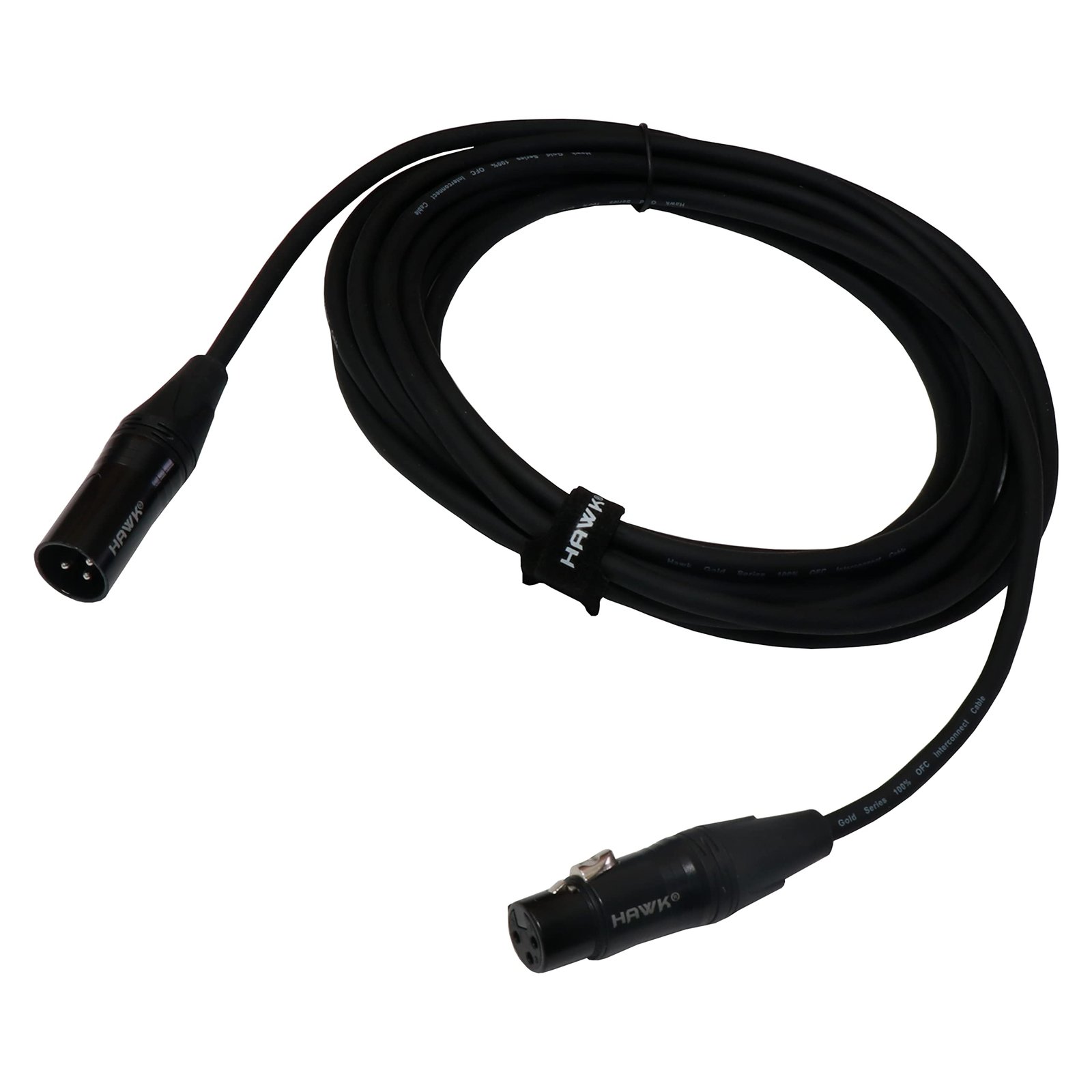 SXFG010 Gold Series XLR Male to Female With Cable Tie for Speaker – 3 Meter (Black)
